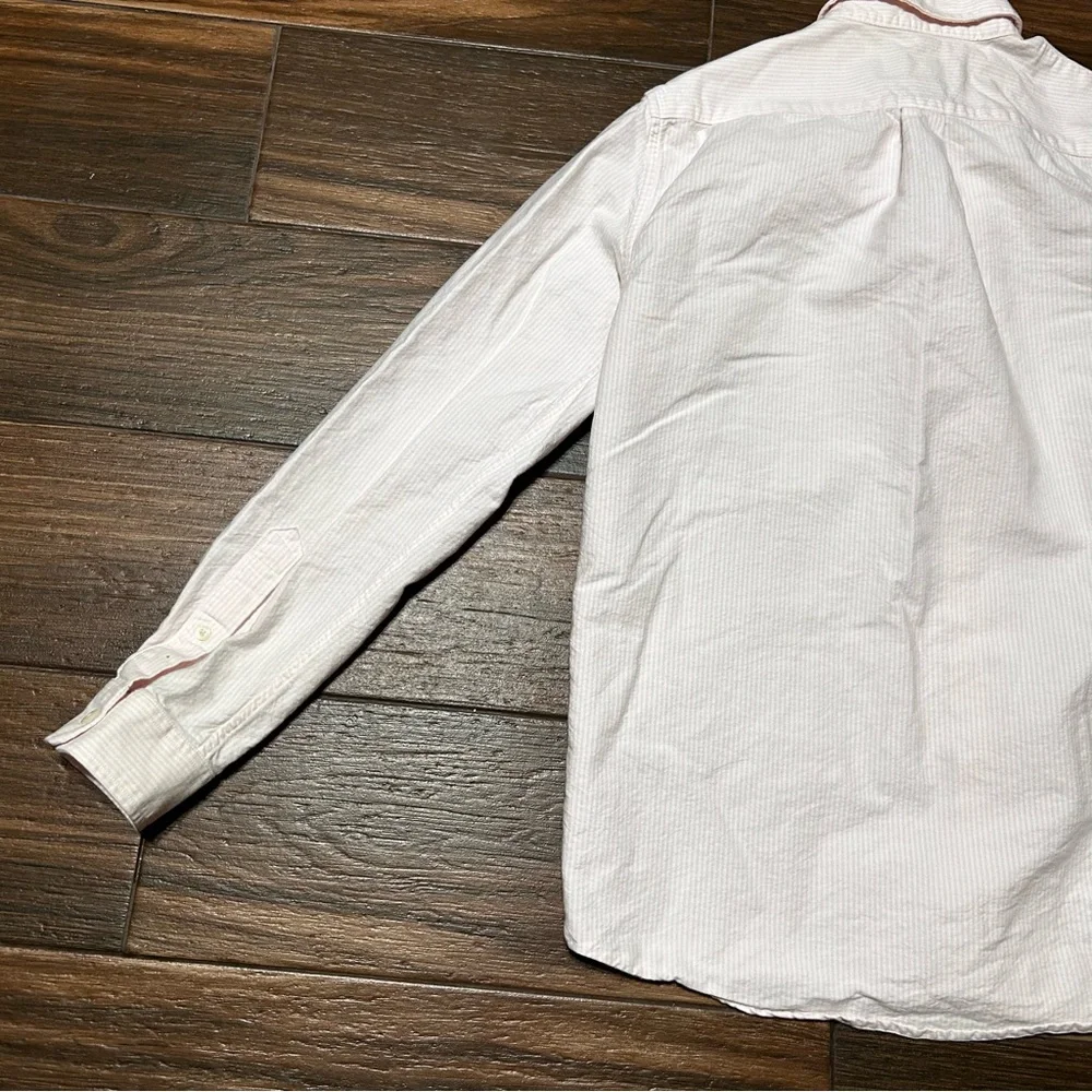 Vineyard Vines Boys Whale Shirt Long Sleeve Large 16 Pink White‎ Stripes - Picture 5 of 10